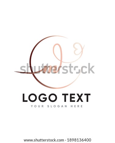 A casual, elegant touch and a chic handwritten letter type M logo template, Vector logo for business and company identity  Royalty-Free Stock Photo #1898136400