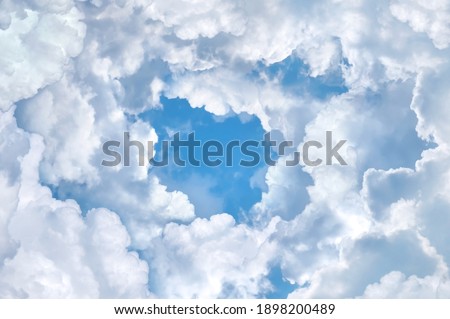 Layered clouds floating around the sky as frame  Heaven Clouds background concept