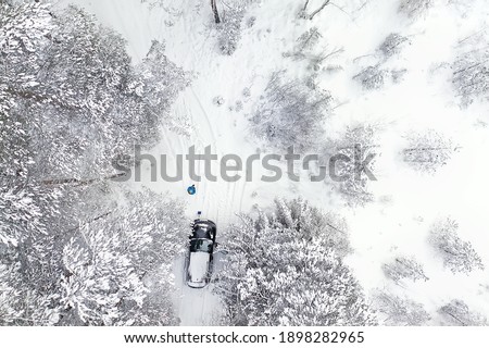 winter road landscape, beautiful view of a snowy road