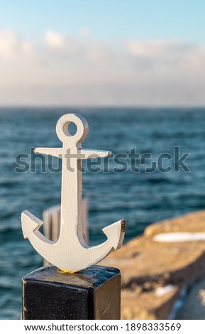 anchor on the background of lake baikal