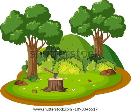 Isolated nature forest island illustration