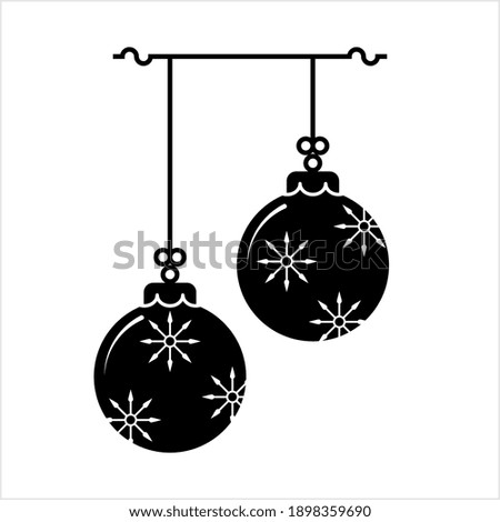 Christmas Ornament Icon, Christmas Bulb Bubble Decoration, Festoon To Christmas Tree Vector Art Illustration