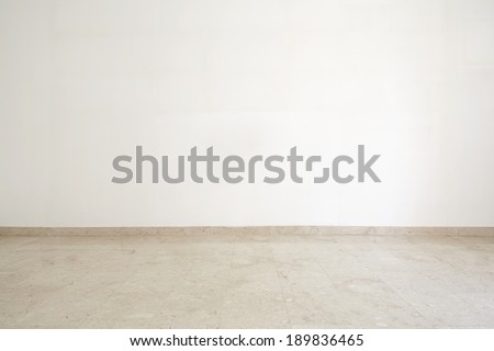 Empty room with marble floor and white wall Royalty-Free Stock Photo #189836465