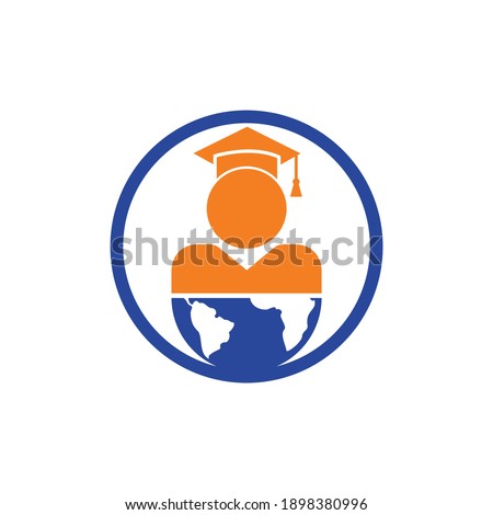 Education vector logo design template. Globe and student icon logo design.