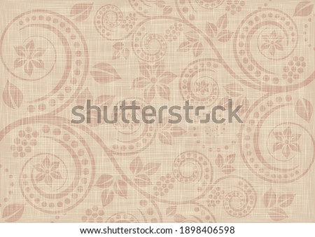 floral background with linen texture