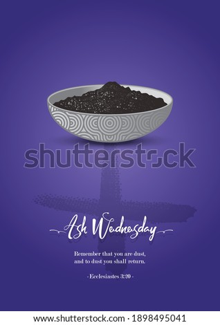 Ash Wednesday abstract symbolic religious Christian symbol for the beginning of Lent, with cross of ashes Royalty-Free Stock Photo #1898495041