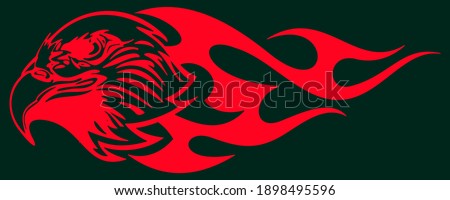 red eagle image, isolated on a black background, suitable for logos, suitable for t-shirts, paper bags, cloth bags, company brand symbols