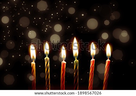 Religion jewish holiday Hanukkah background with menorah (traditional candelabra) and candles