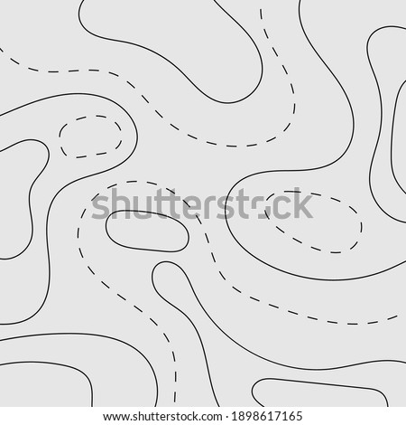Design topographic line contour map background. Vector geography topography map grid, line art concept.	