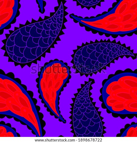 Beautiful seamless pattern with paisley. Traditional print. Textile design texture.Tribal ethnic paisley vintage seamless pattern	