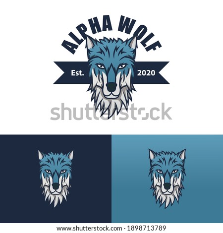 Alpha wolf logo template design