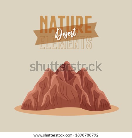 Mountain nature desert in white background - Vector