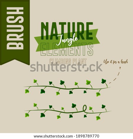 Tree nature jungle brush in green color- Vector
