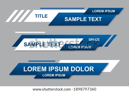 Modern geometric lower third banner template design. Colorful lower thirds set template vector. Modern, simple, clean design style Royalty-Free Stock Photo #1898797360