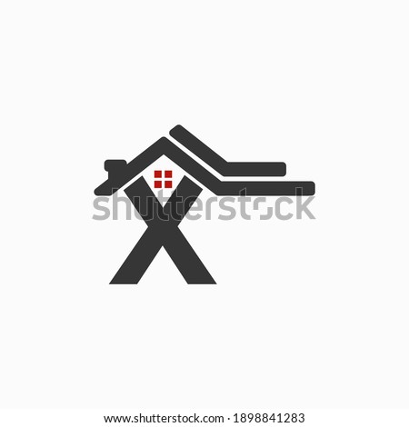 X initial construction logo design vector symbol graphic idea creative