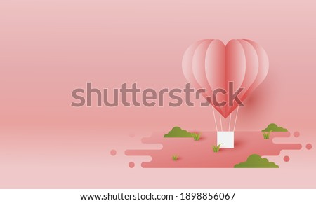 Valentine's themed background design with a paper cut style, perfect for Valentine's Day backgrounds