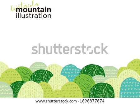 Watercolor mountain vector illustration background
