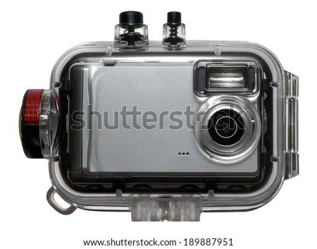 underwater camera isolated on white background