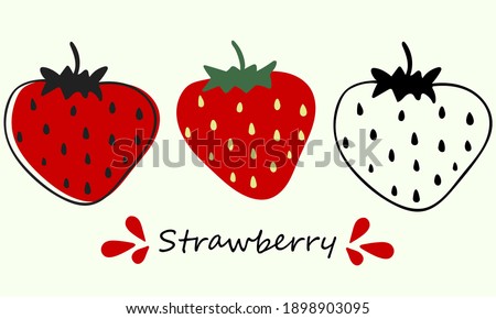 Vector set strawberry. Hand-drawn design. Berry on white background