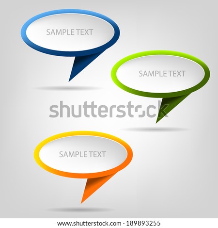 Speech vector sign on white background for message and text design