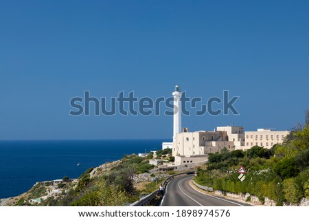 Santa Maria di Leuca lighthouse, Castrignano del Capo, Apulia region, Italy Royalty-Free Stock Photo #1898974576