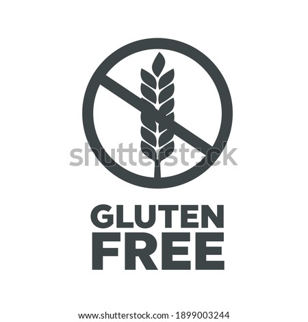 wheat gluten free grain vector icon. 100% Gluten Free sticker for food  