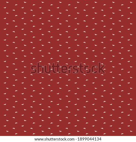 Tiny triangular patches on burgundy red background. Simple textile design.