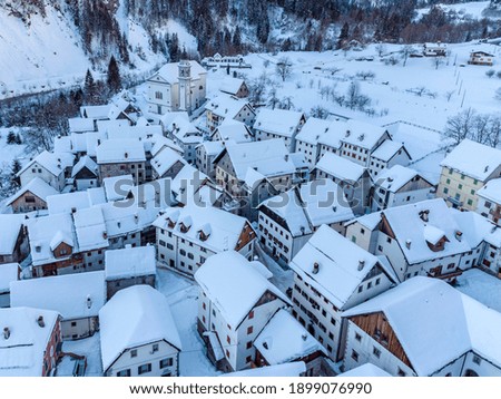 The village of watches in Carnia. Snow and magic