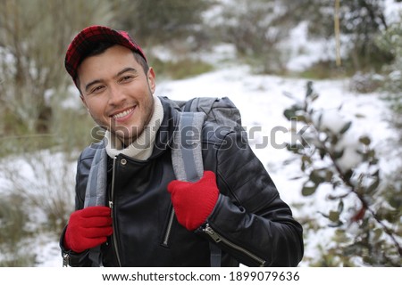 Student heading to school in the winter