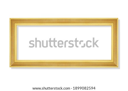 The gold frame isolated on  white background with clipping path
