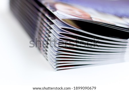 printed brochures with saddle stitching from the printing house Royalty-Free Stock Photo #1899090679