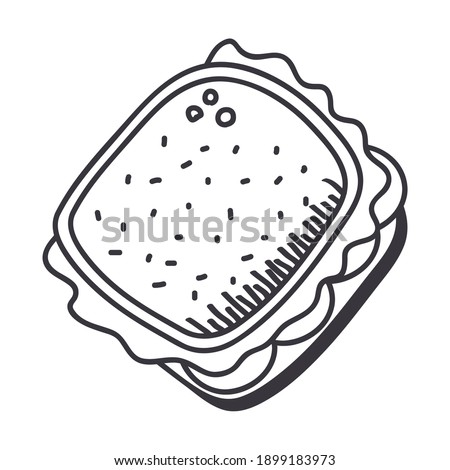 sandwich hand draw and line style icon design of food eat restaurant and menu theme Vector illustration