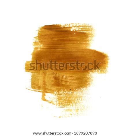 Acrylic art brush stroke paint abstract background illustration. Golden Spots texture design for poster