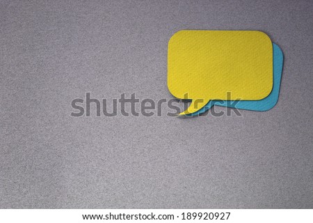 Paper dialog box on gray background with blank empty copy space