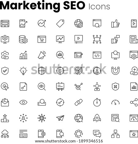 Digital marketing seo icon set