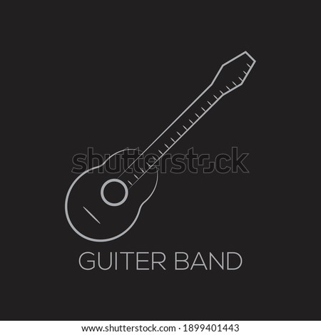 modern electric guitar logo  design 