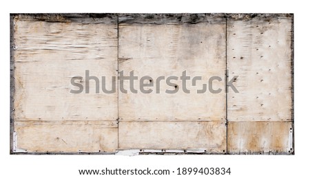 Old plywood Board isolated on a white background