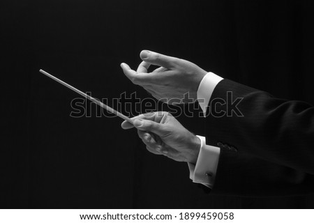 The hands of a music conductor Royalty-Free Stock Photo #1899459058
