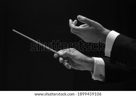 The hands of a music conductor Royalty-Free Stock Photo #1899459106