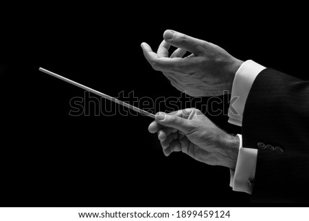 The hands of a music conductor Royalty-Free Stock Photo #1899459124