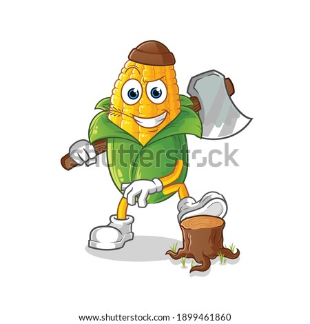 corn Carpenter illustration. character vector