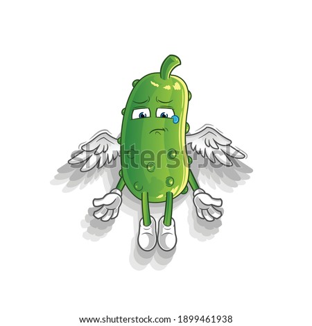 cucumber spirit leaves the body mascot. cartoon vector