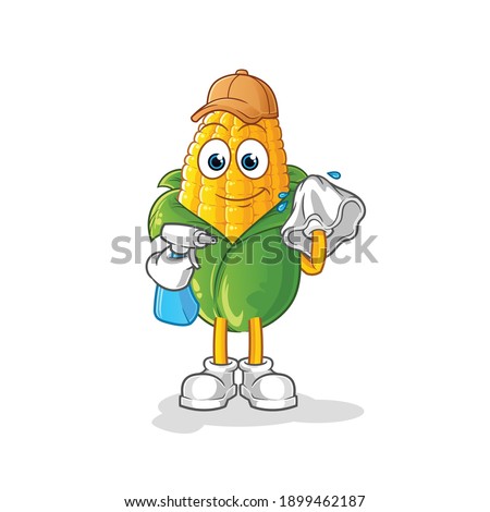corn cleaner vector. cartoon character