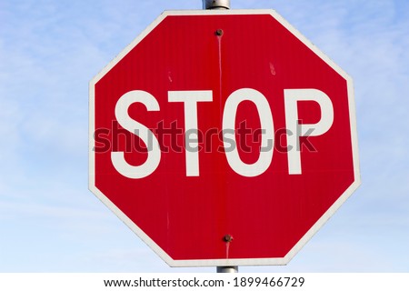 Stop Traffic Sign on the blue sky