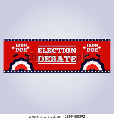 Isolated USA election debate day flag banner icon - Vector