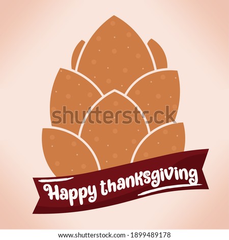 Happy thanksgiving white background food autumn picture- Vector