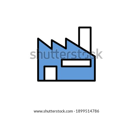 Factory premium line icon. Simple high quality pictogram. Modern outline style icons. Stroke vector illustration on a white background. 