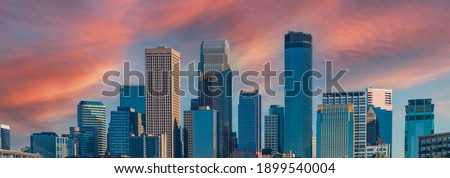 Sunset Sky Downtown Minneapolis Skyline Panorama
