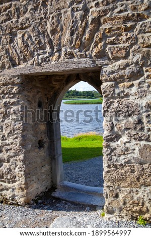 Doors that leads oudiside in Ross Castle Royalty-Free Stock Photo #1899564997