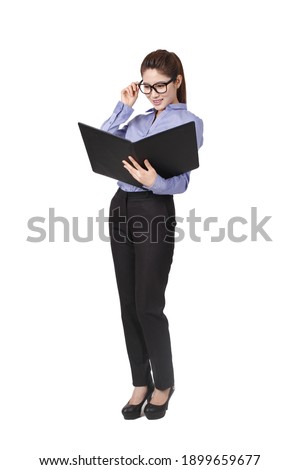 A young Business woman holding a portfolio high quality photo